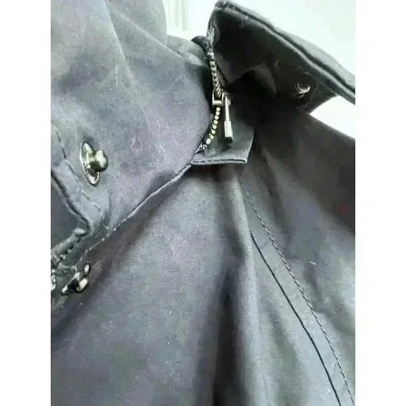 Banana Republic Women's Rain Jacket with Removable Hood Navy Size Small - Picture 5 of 8